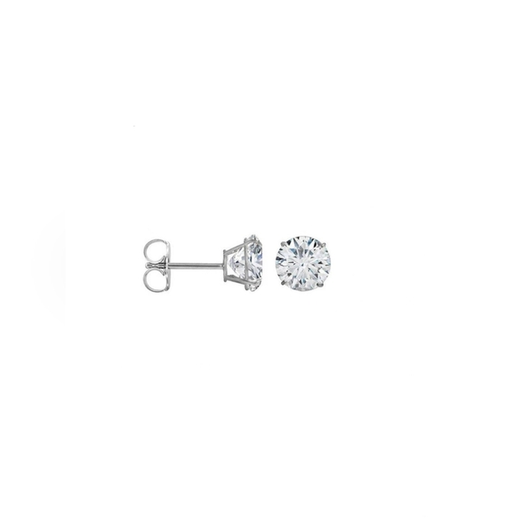 3 MM STUNNING SPARKLE 14K WHITE GOLD STUDS - Picture 1 of 5